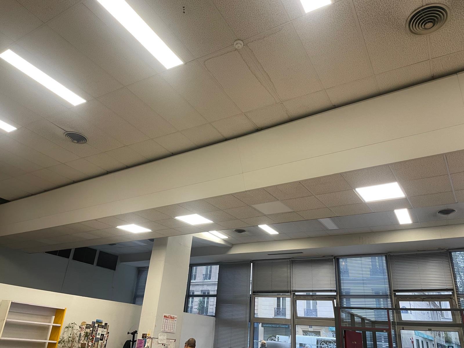 luminaires dans le faux plafond